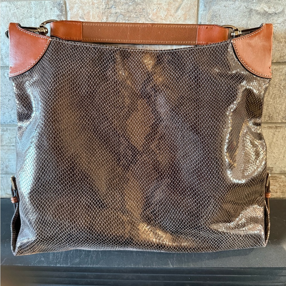 Dooney & Bourke Brown Leather Snake shimmer Women's Bag - Picture 4 of 6